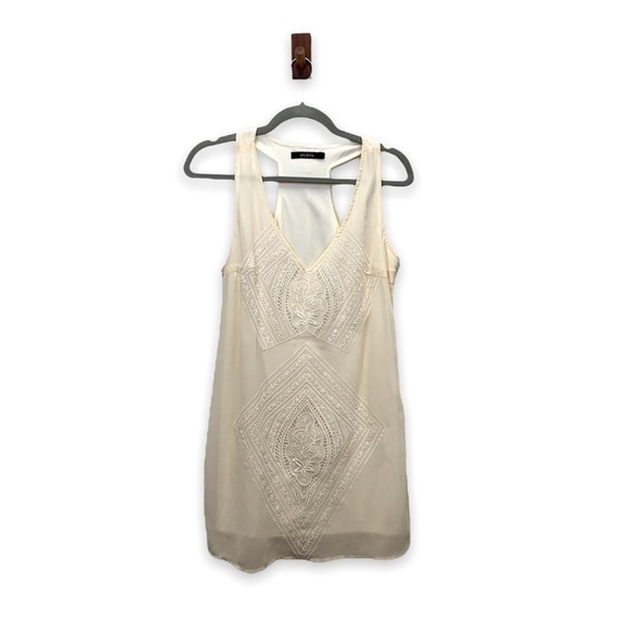 Art & Co. Dress Womens Small White Cream Sheer Lace Coquette Boho Embroidery - Picture 1 of 9